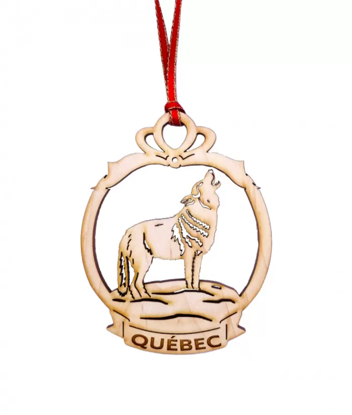 Boutique de Noël Animaux*Flat Wood Ornament, Wolf Québec