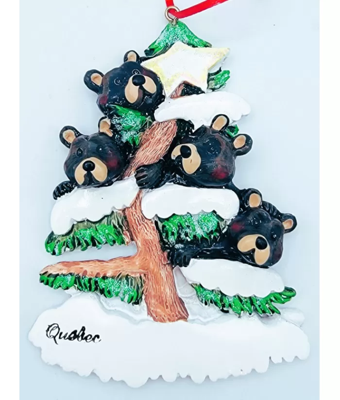 Boutique de Noël Animaux*Four Bears Family On Tree