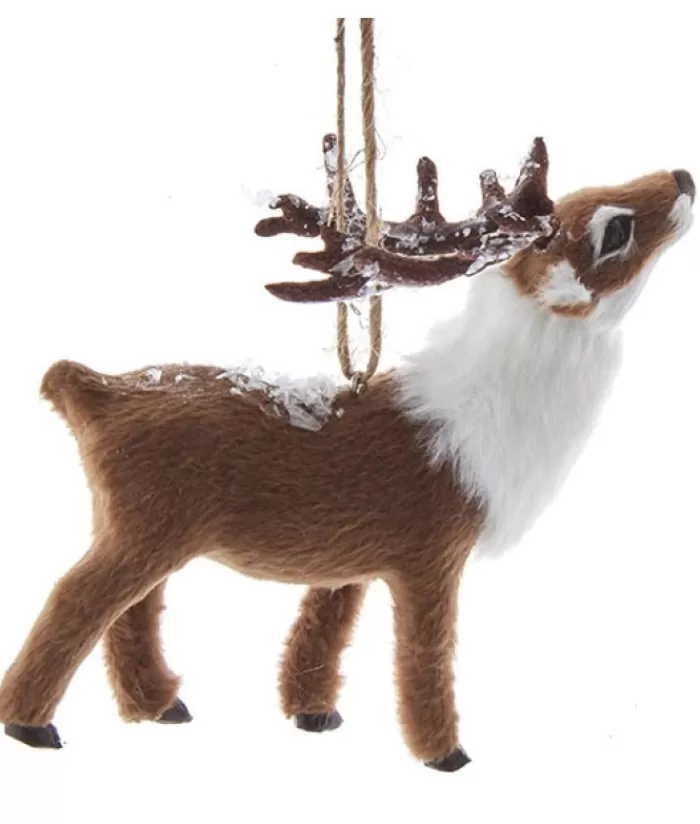 Boutique de Noël Animaux*Furry Deer With Snow Onament