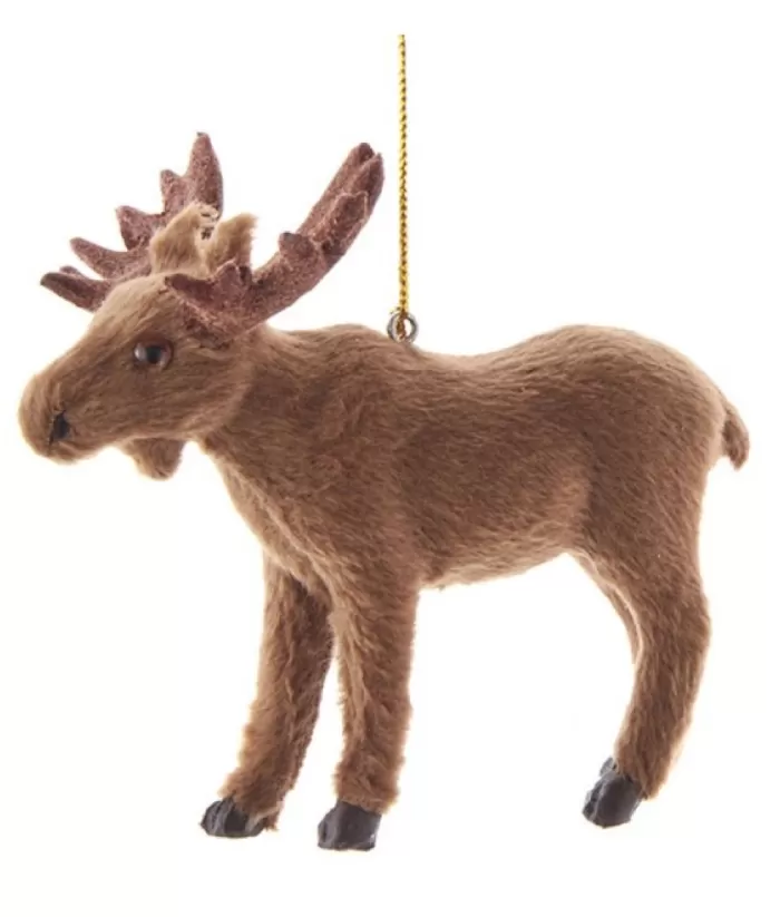 Boutique de Noël Furry Light Brown Moose Ornament