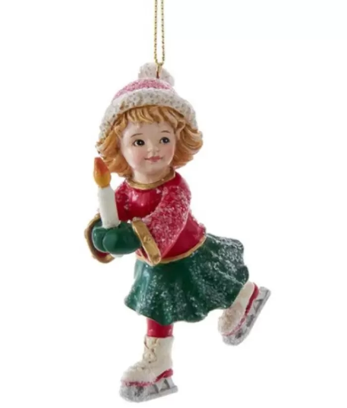 Boutique de Noël German Ice Skating Girl With Blond Hair, Ornament