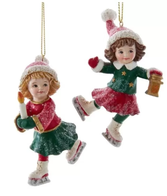 Boutique de Noël German Ice Skating Girl With Blond Hair, Ornament