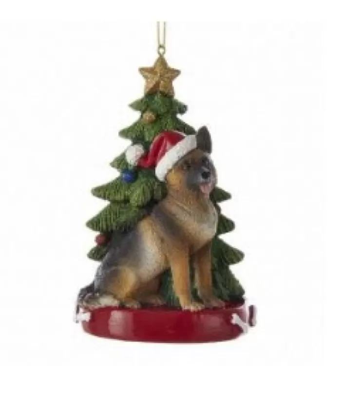 Boutique de Noël Chiens*German Sheperd Ornament With Christmas Tree