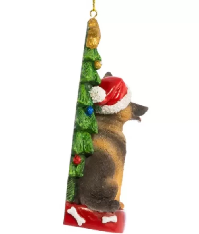 Boutique de Noël Chiens*German Sheperd Ornament With Christmas Tree