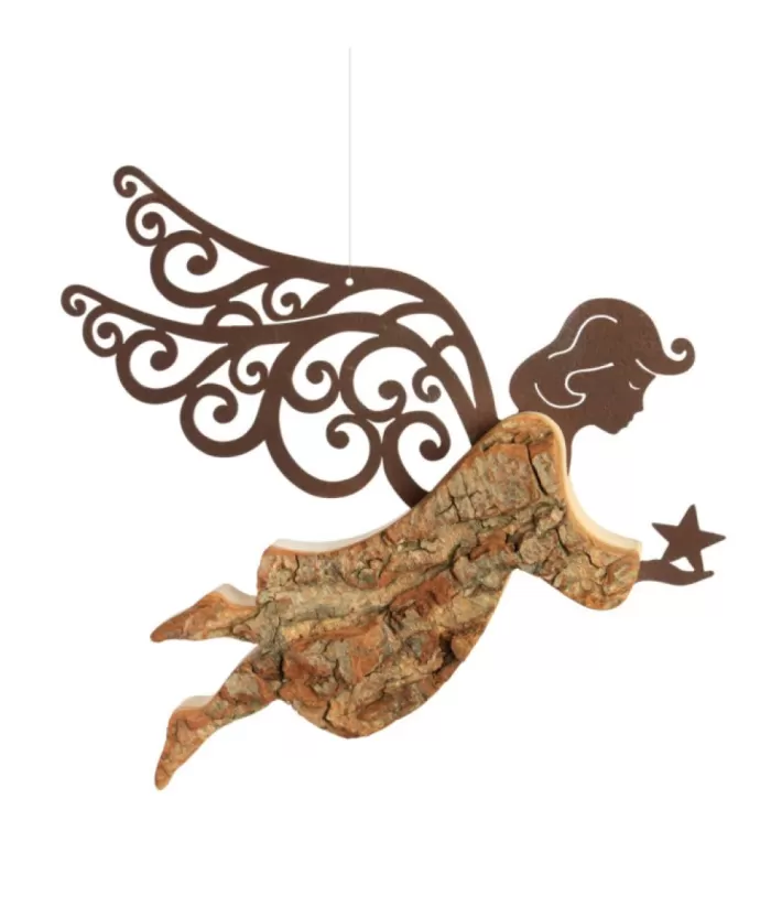 Boutique de Noël German Tradition Ornament, Angel With Star