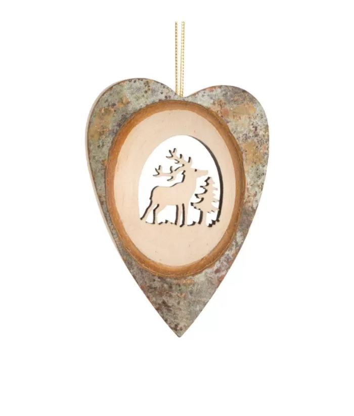 Boutique de Noël German Wooden Ornament, 8 Point Star Shape