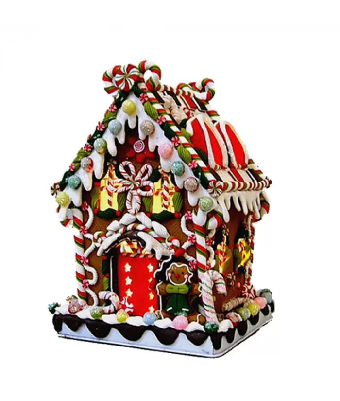 Boutique de Noël Produits Usb & Del*Gingerbread House 8" Led