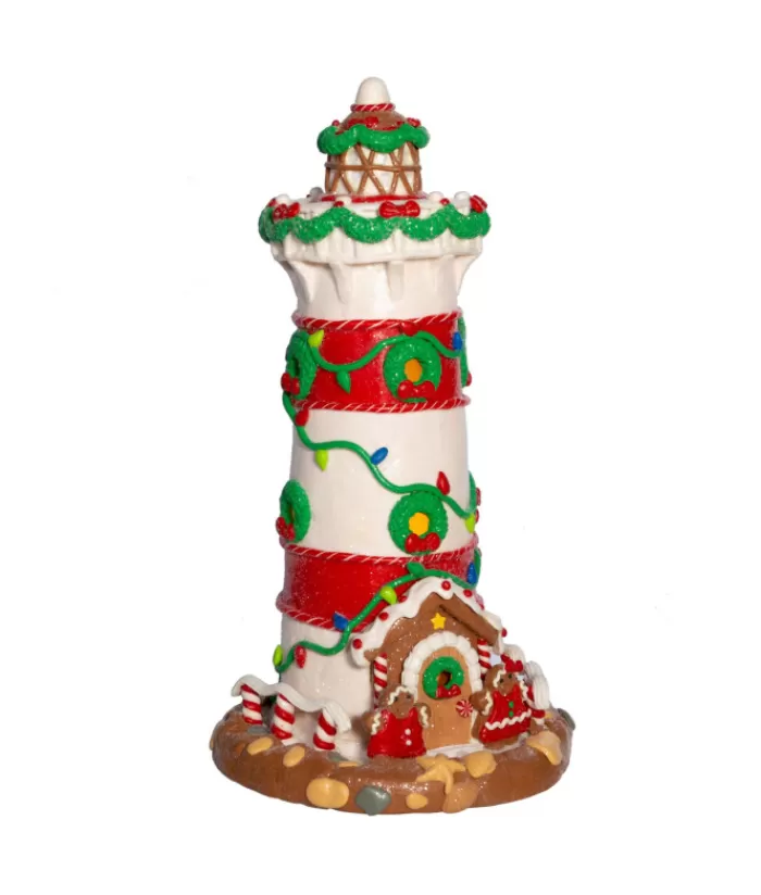 Boutique de Noël Produits Usb & Del*Gingerbread Lighthouse 13.5" Led