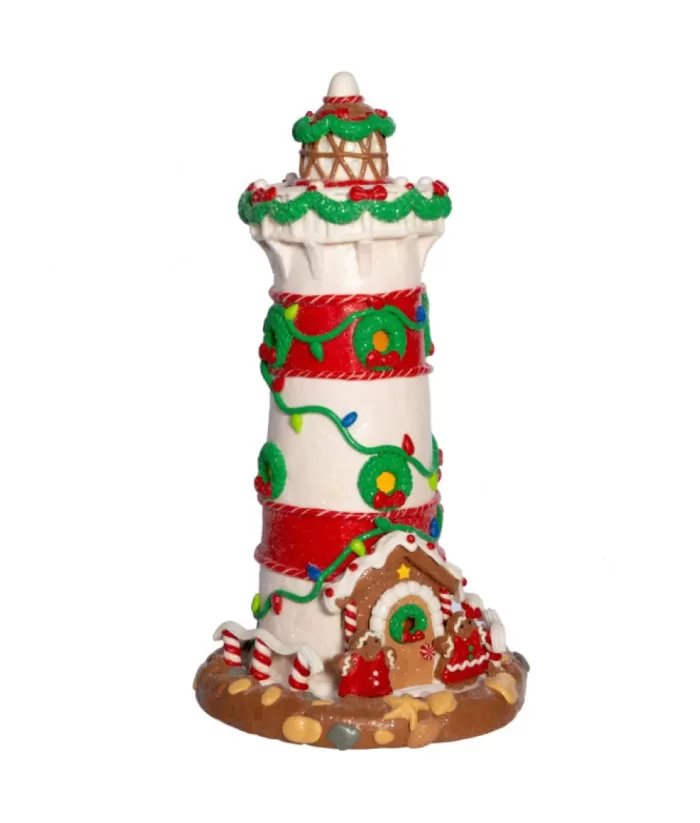 Boutique de Noël Gingerbread Lighthouse 13.5" Led