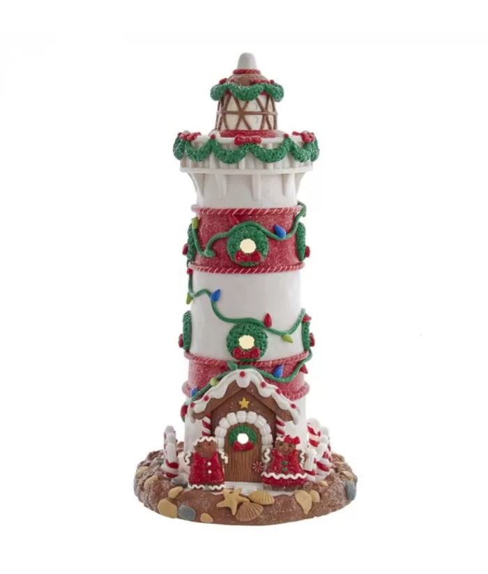 Boutique de Noël Gingerbread Lighthouse 13.5" Led