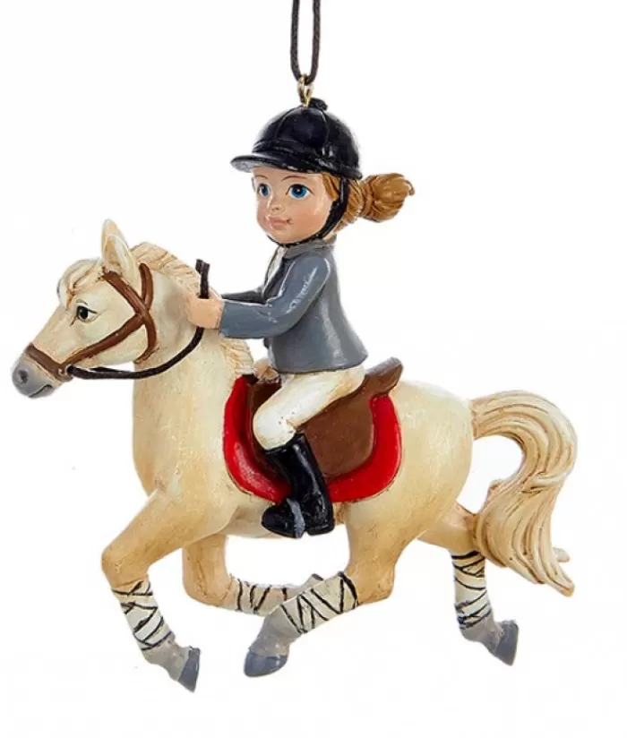 Boutique de Noël Sports*Girl On White Horse Ornament