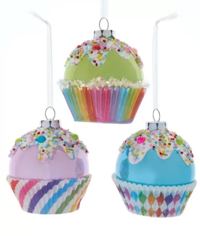 Boutique de Noël Nourriture & Breuvages*Glass Blue Cupcake Ornament