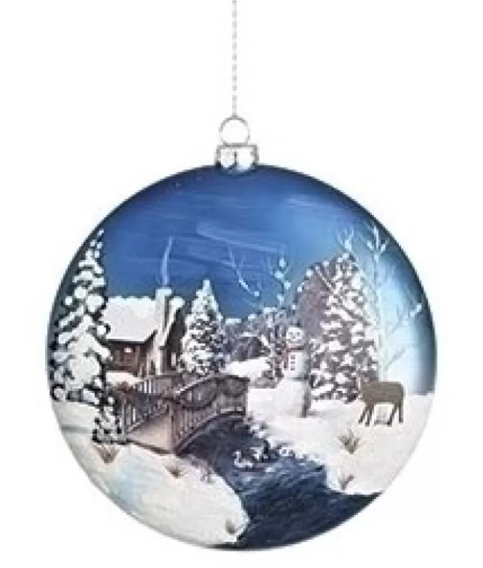 Boutique de Noël Bonhommes De Neige*Glass Disk Ornament