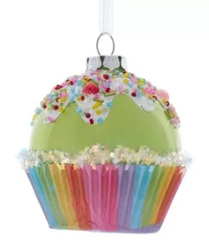 Boutique de Noël Glass Green Cupcake Ornament