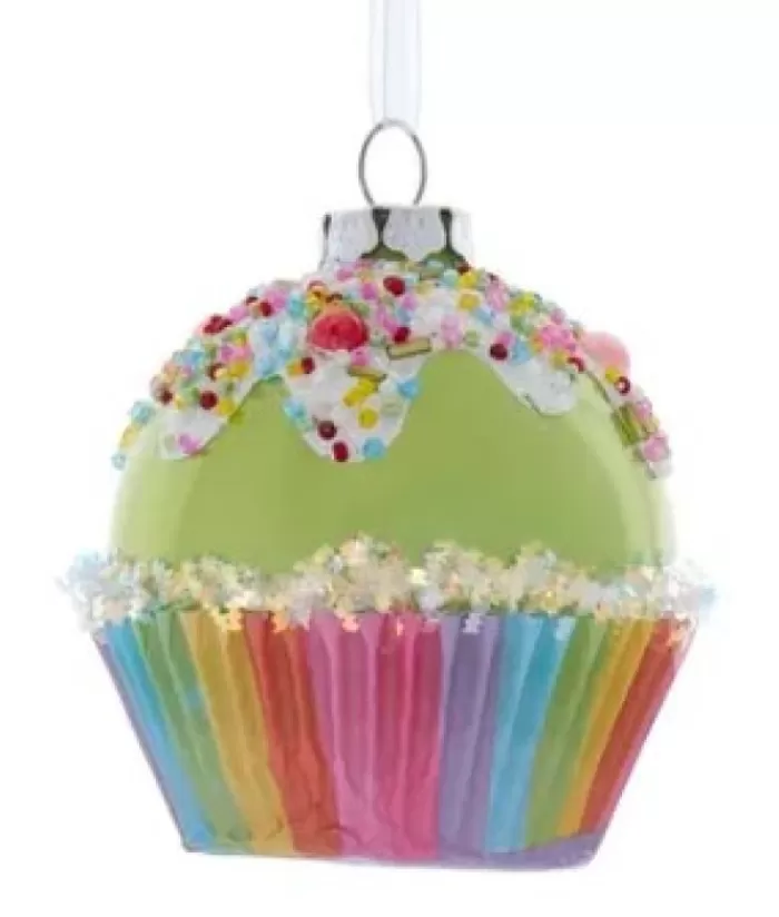 Boutique de Noël Nourriture & Breuvages*Glass Green Cupcake Ornament