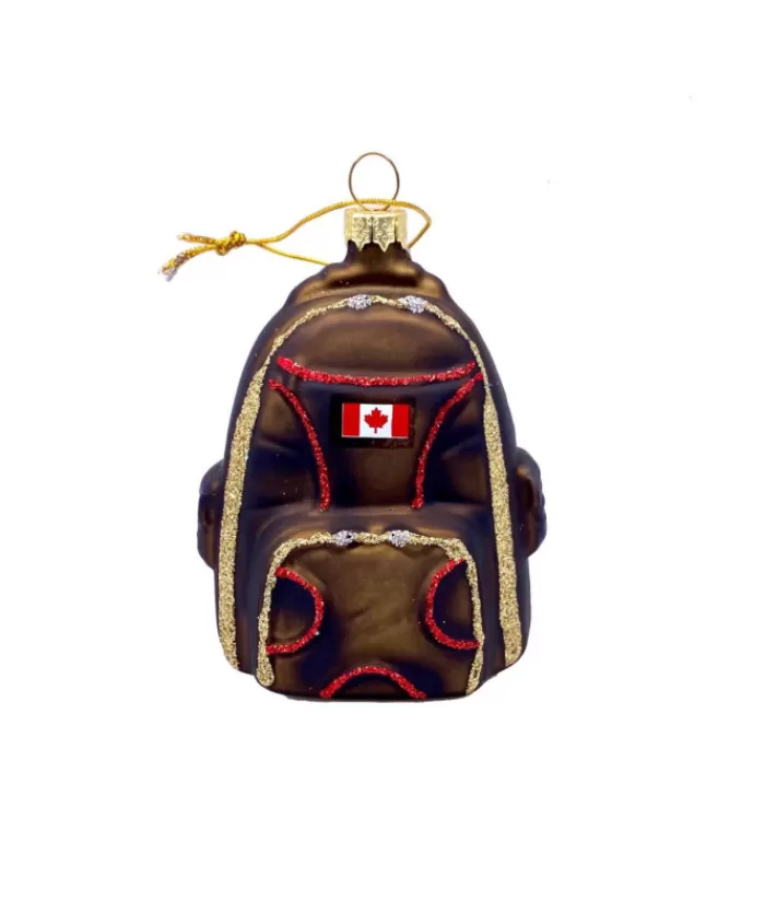 Boutique de Noël Divers*Glass Ornament, Back Pack With Canadian Flag