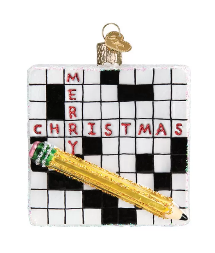 Boutique de Noël Glass Ornament, Crossword Puzzle