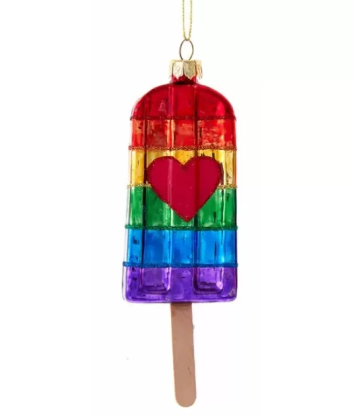 Boutique de Noël Nourriture & Breuvages*Glass Ornament, Gay Pride Icicle