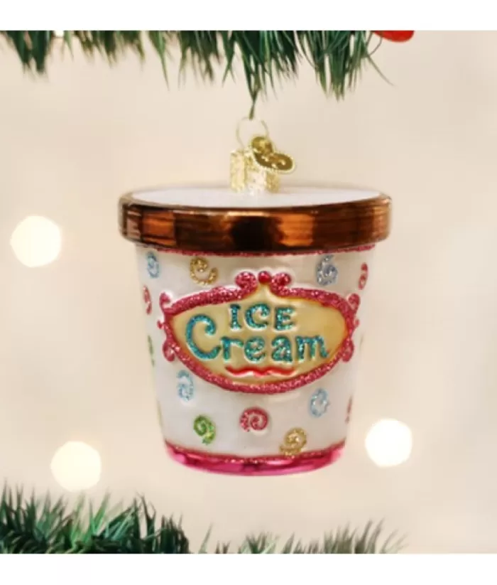 Boutique de Noël Glass Ornament, Ice Cream Carton