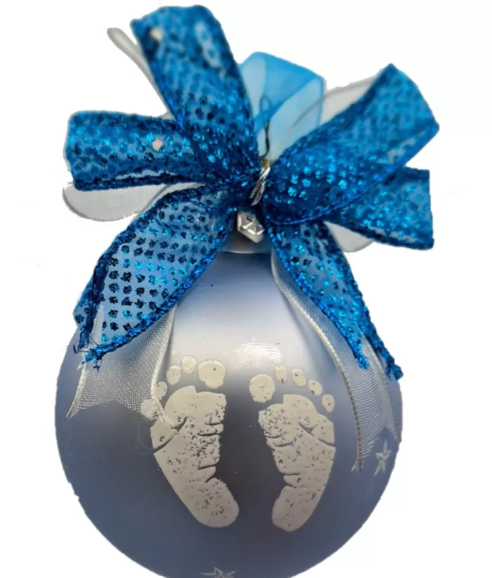 Boutique de Noël Glass Ornament, Mon Premier Noël 2023 Souvenir, Hand Decorated.