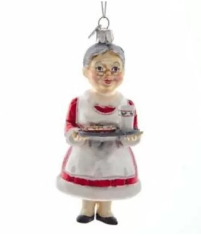 Boutique de Noël Glass Ornament, Mrs Claus Bringing Cookies