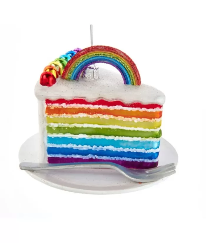 Boutique de Noël Glass Ornament, Rainbow Cake