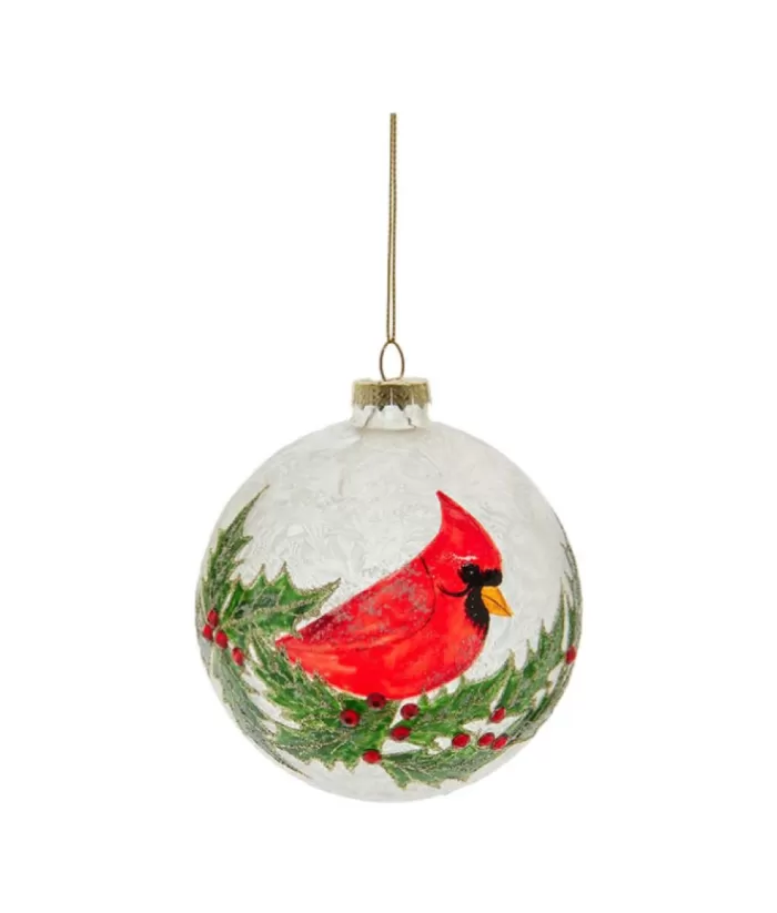 Boutique de Noël Glass Ornament, With Cardinal