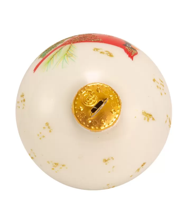 Boutique de Noël Glass Ornament With Red Cardinal Decoration, 80Mm, 6 Per Box