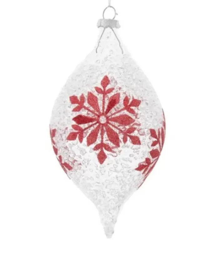 Boutique de Noël Glass Ornament With Red Snowflake