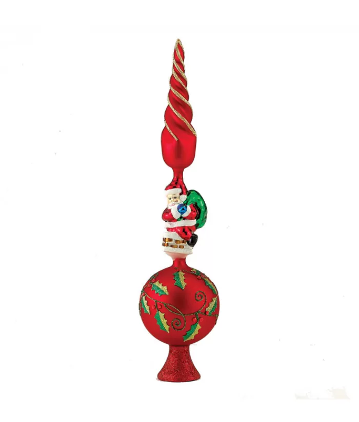 Boutique de Noël Étoiles & Cimes D'Arbre*Glass Santa Treetrop