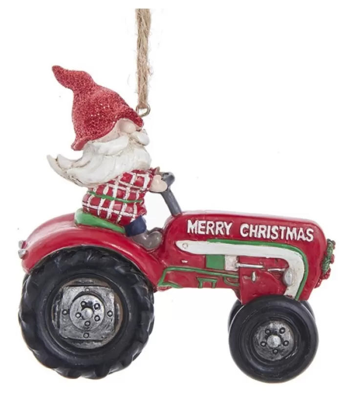 Boutique de Noël Gnome Riding Tractor Ornament