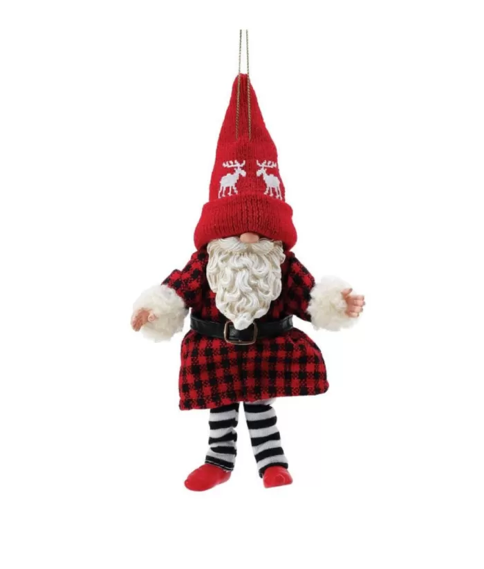 Boutique de Noël Gnome With Moose Hat Ornament