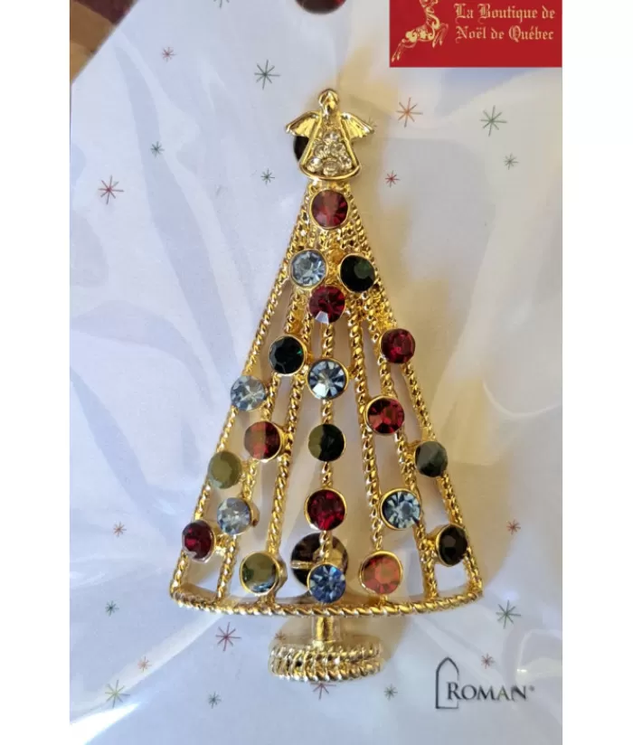 Boutique de Noël Bijoux*Gold Coloured Christmas Tree Brooch