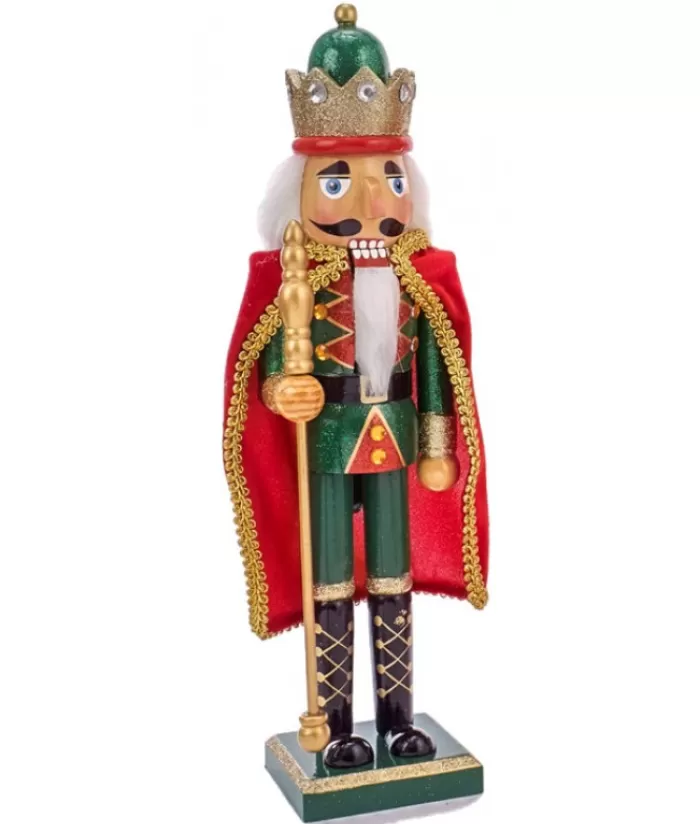 Boutique de Noël Divers*Green Nutcracker With Red Cape 15" Tall