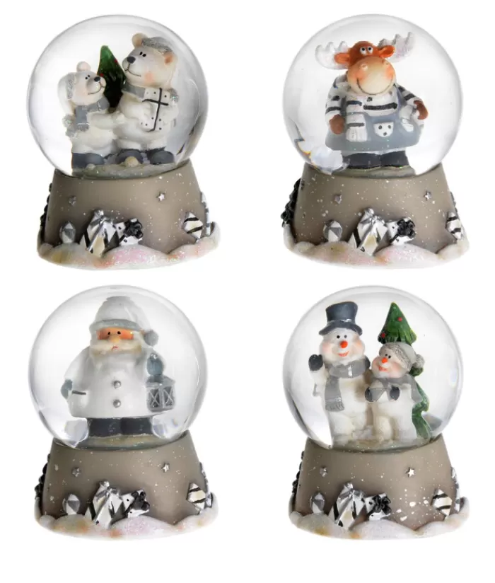 Boutique de Noël Boules De Neige*Grey Snowglobe With Moose