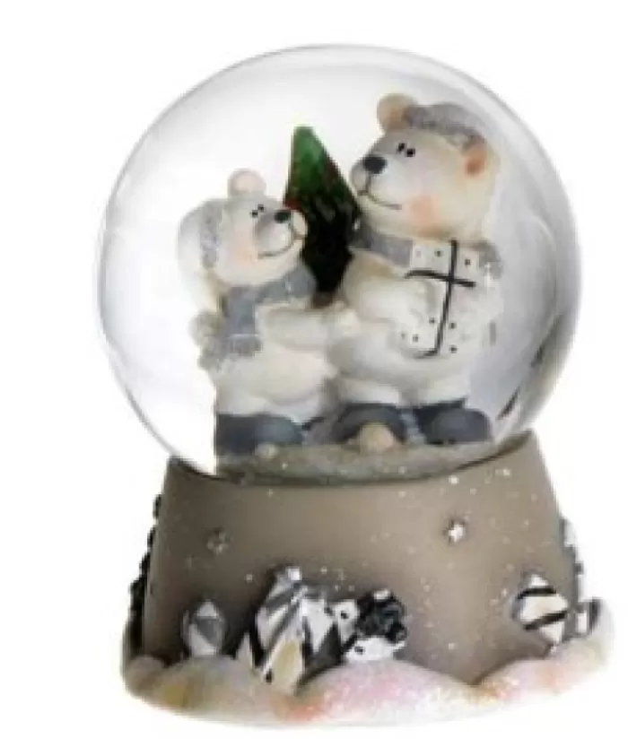 Boutique de Noël Boules De Neige*Grey Snowglobe With White Bears