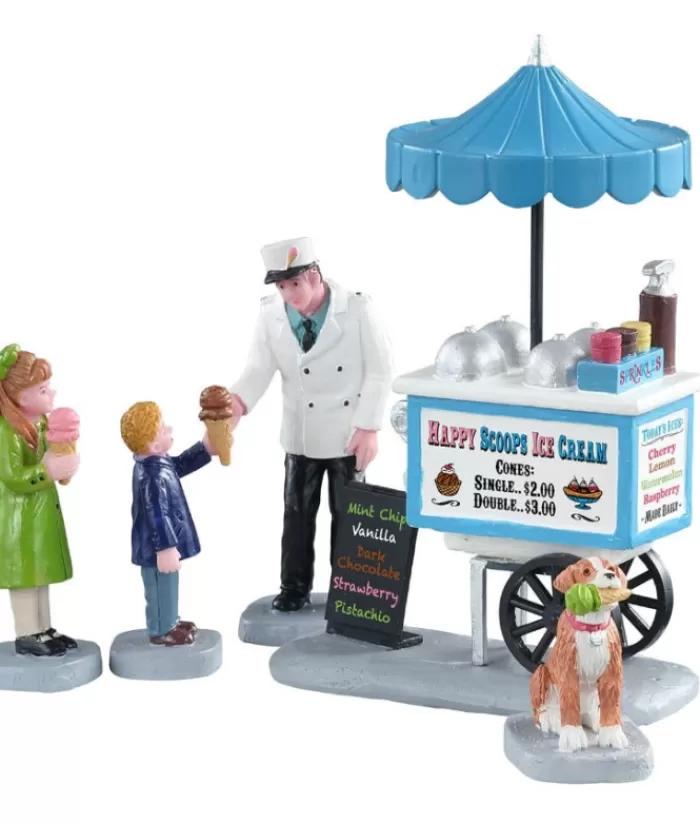 Boutique de Noël Divers*Happy Scoffs Ice Cream Cart, Set Of 5 Figurines