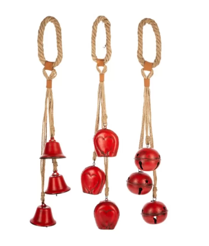 Boutique de Noël Cloches & Grelots*Home Decor, Red Bell Door Hanger, Measures 22" Long