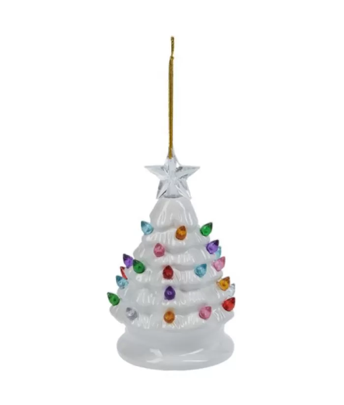 Boutique de Noël Led White Tree Ceramic Ornament