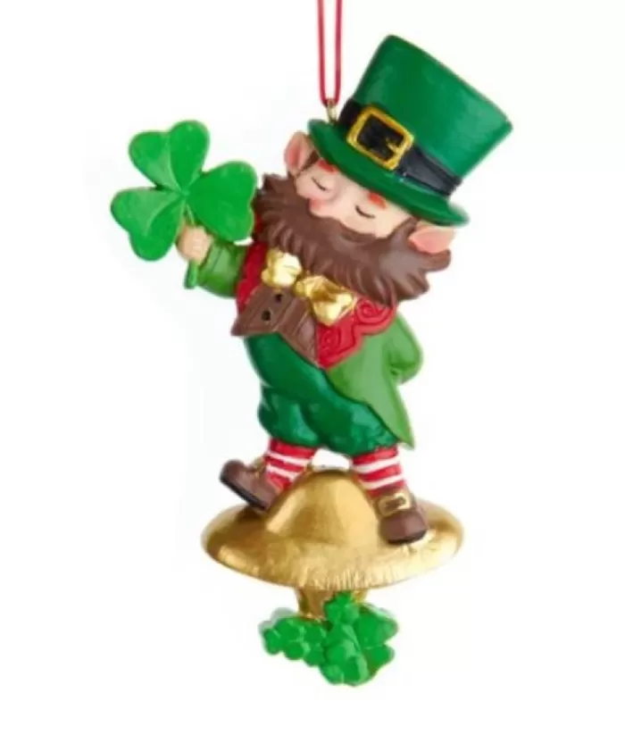 Boutique de Noël Leprechaun With Shamrock, Ornament