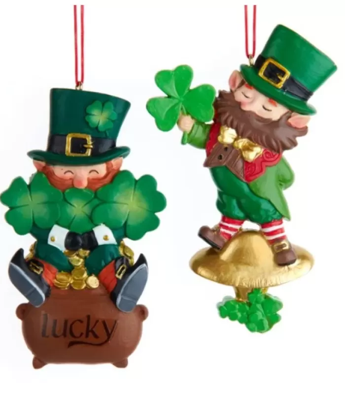 Boutique de Noël Leprechaun With Shamrock, Ornament