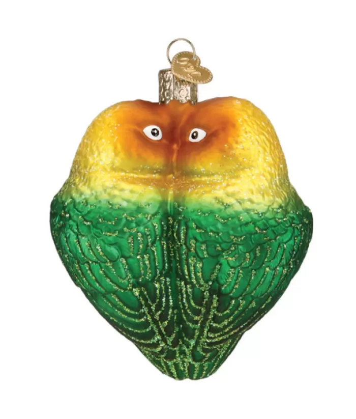 Boutique de Noël Lovebirds Glass Ornament