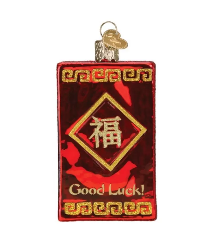 Boutique de Noël Lucky Red Envelope Glass Ornament (Hongbao)