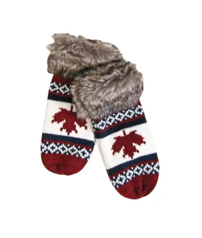 Boutique de Noël Vêtements*Maple Leaf And Fur Mittens