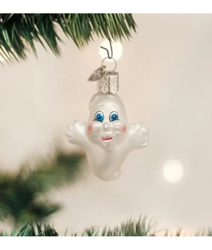 Boutique de Noël Miniature Ghost Glass Ornament