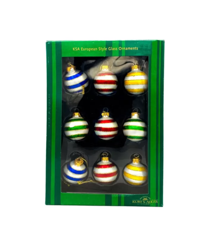 Boutique de Noël Divers*Miniature Striped Glass Ball Ornaments