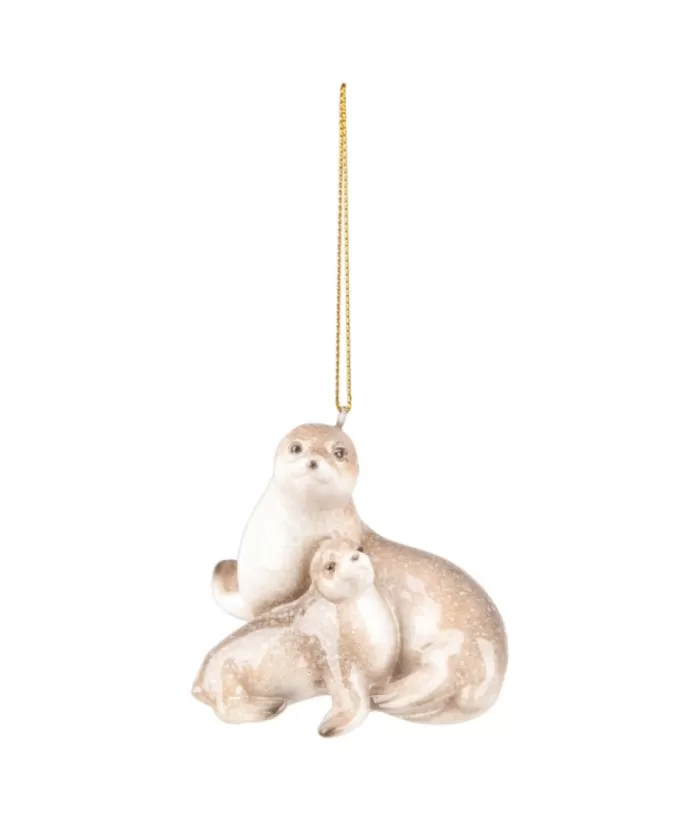 Boutique de Noël Mom & Baby Seal Ornament