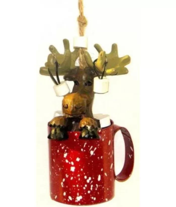 Boutique de Noël Moose In Red Mug Ornament