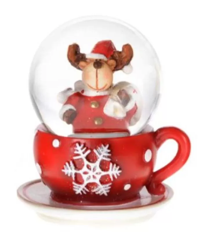 Boutique de Noël Boules De Neige*Moose Teacup Snowglobe