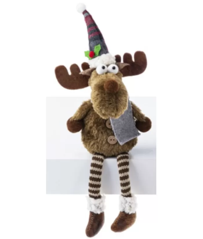 Boutique de Noël Peluches De Noël*Moose,Grey Scarf